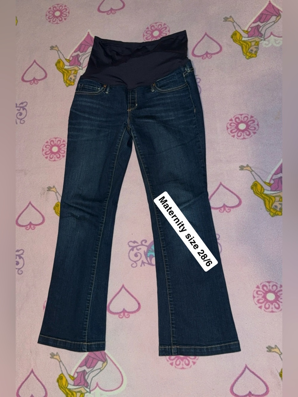 Maternity Dark Blue Bootcut Jeans with Stretch Panel